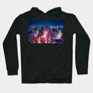 Old Tokyo city scape golden warm light from the streets below Hoodie